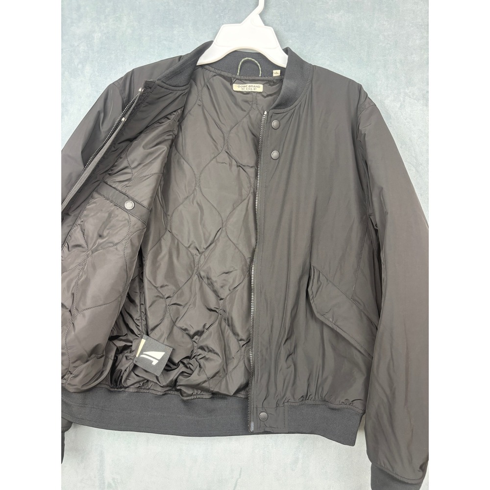 OOBE Brand 161 King St Mens Small Black Quilted Bomber Jacket Wool Cashmere Fill